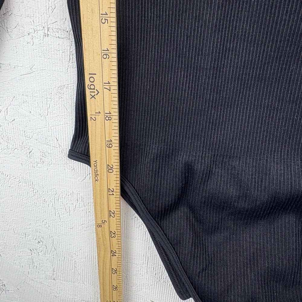 OQQ 2 Pack Spandex Bodysuits Large Long Sleeves Black And Cream High Neck - Picture 7 of 10